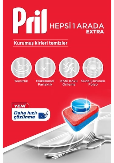Pril Hepsi Bir Arada E x tra 80 Yıkama Bulaşık Makinesi Deterjanı Tableti