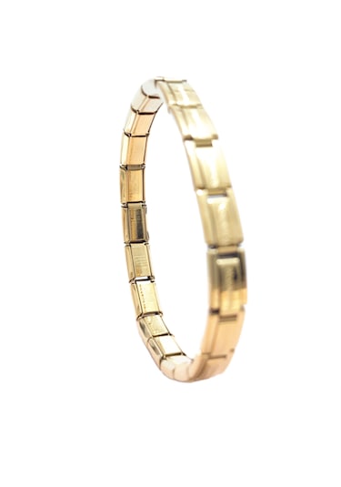 Çelik Bileklik İnce İtalyan Charm Model Unisex Erkek Kadın 3 Mm 18 Cm Altın Sarısı Gold Gold