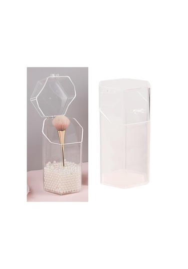 Suntek Şeffaf Akrilik Kozmetik Organizatör Makyaj Fırça Kabı Şeffaf