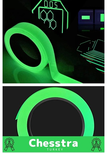 Karanlıkta Işık Veren Yansıyan Kendinden Yapışkanlı Reflektör Yeşil Şerit Fosfor Neon Bant 16 Metre