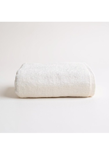 %100 Pamuk Velune Banyo Havlusu Kırık Beyaz 50x85 Otel Serisi Beyaz Ekru