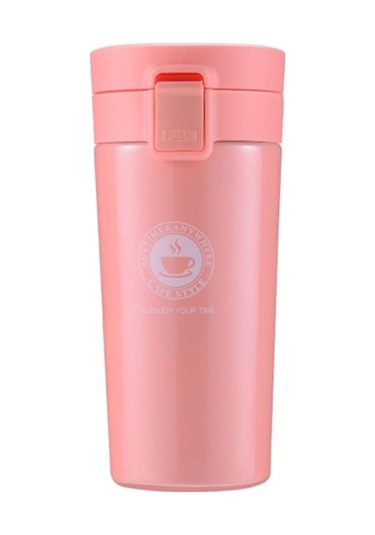 380ml Pembe Çelik Vakum Termos Bardak, Isı Ve Soğuk Saklama, Dışarıda Kullanıma Uygun, Kaçırmaz Kapaklı Pembe Pembe