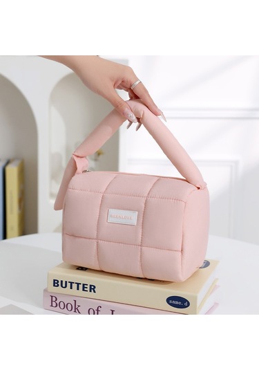 Taşınabilir Tuvalet Çantası Seyahat Kozmetik Çantası Büyük Kapasiteli Su Geçirmez Pembe