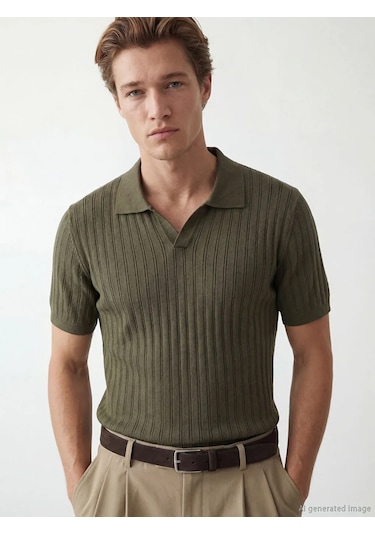 Lc Waikiki Haki Polo Yaka Erkek Triko Tişört