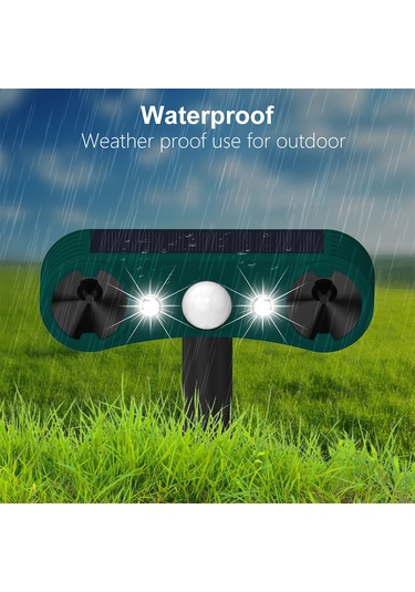 Suofeng Güneş Enerjili Ultrasonik Hareket Sensörlü Alarm, 5-8m Algılama, Sesli Ve Işıklı Uyarı, Yeşil, Ip55 Su Geçirmez, Yer Montajı