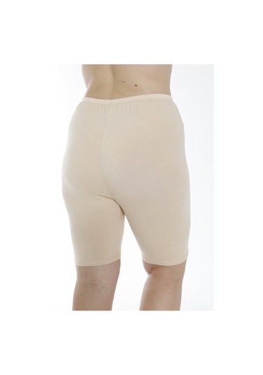 Battal Diz Üstü Etek Altı Kısa Kadın Tayt 5081 Ten Ten Rengi