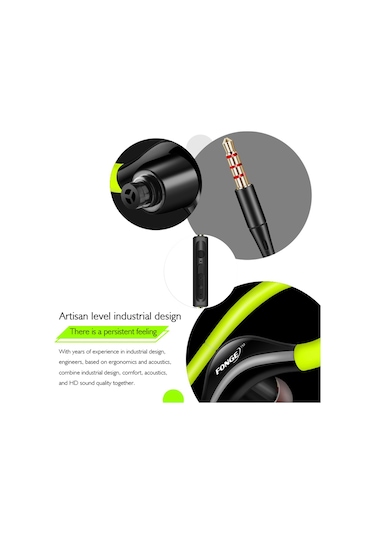 Mufunye Fonge S760 Spor Kulaklık, Kablolu Girişli, Mikrofonlu, Tepki Kontrolü, Siyah, 3.5mm Soket S760