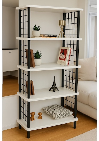 Kitap Yuvası 5 Raflı Geniş Kitaplık Ayakkabılık Banyo Düzenleyici Klasörlük Dekoratif Mutfak Rafı Beyaz Kitap Yuvası 5 Raflı Geniş Kitaplık Ayakkabılık Banyo Düzenleyici Klasörlük Dekoratif Mutfak Rafı Beyaz