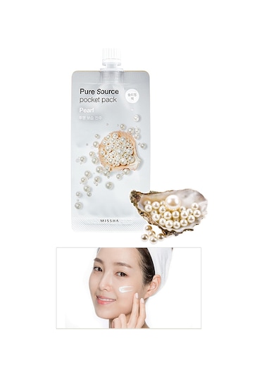 Missha Pure Source Pocket Pack Aydınlatıcı&Nemlendirici İnci Özlü Uyku Maskesi 10 ML (Pearl)