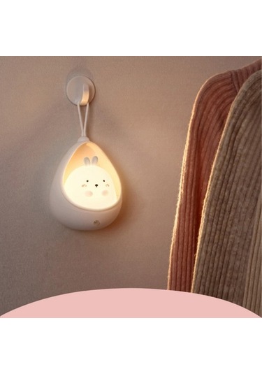 Metabagua De Beers Sensör Kontrollü Gece Lambası Sevimli Hayvan Insan Indüksiyon Lambası Çocuklar Için Yatak Odası Usb Silikon Led Duvar Lambaları W11bx7 Bej