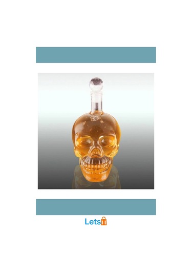 El Yapımı Kuru Kafa Cam Şişe 350 Ml Estetik Tasarım 1 Adet