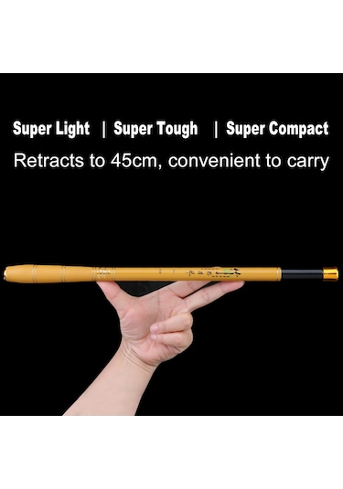 Xindoker 45cm Daralabilir 3.9m Yüksek Karbon Fiber 28 Ayar Ultra Kısa Bölüm Balıkçılık Kamışı