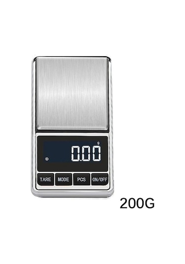 Pazly Dijital Mini Terazi 200g 0.01g Lcd Arkadan Aydınlatmalı Ekranlı Cep Elektrikli Ağırlık Gram, Dara Fonksiyonu Gümüş, Küçük Ve Pratik Gümüş