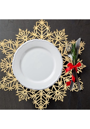 Kar Tanesi Amerikan Servisleri Süslemeleri Kırmızı Kar Tanesi Amerikan Servisleri B Altın