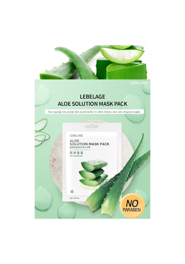 Lebelage Aloe Veralı Yatıştırıcı Ve Nemlendirici Yaprak Maske