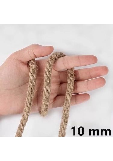 Jütburada Jüt Halat 10 Mm 20 Metre Hasır Dekor Süsleme İp