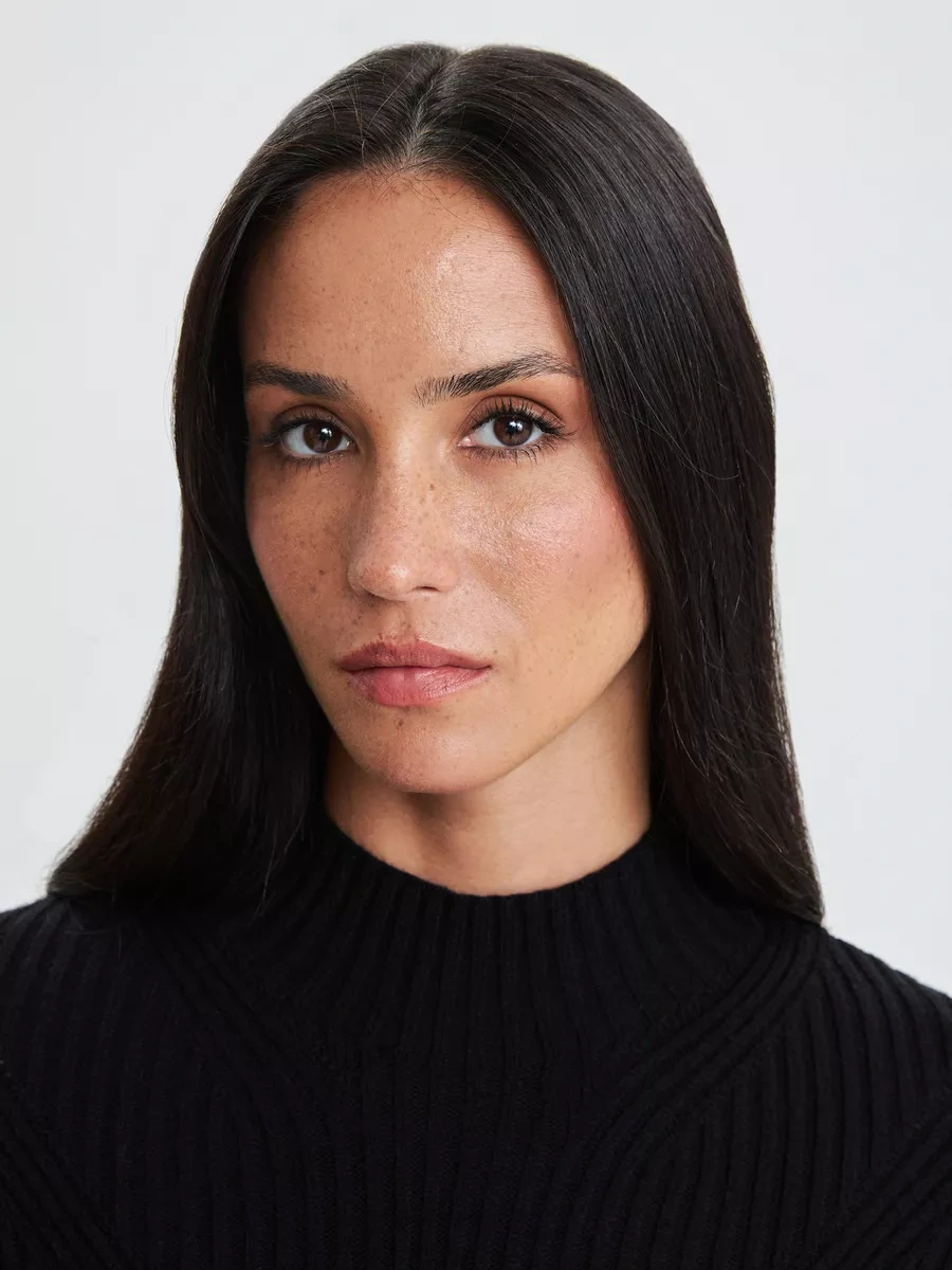 Zarına Örgü Kısa Dar Elbise Boğazlı. 181078259 Siyah