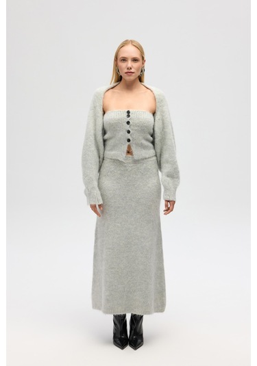 Vintera Gri Üçlü Triko Takım Gri