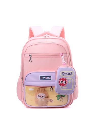 Oxford Bez İlköğretim Okulu Okul Çantası Yeni Büyük Kapasiteli Hafif Seyahat Çocuk Sırt Çantası Pink