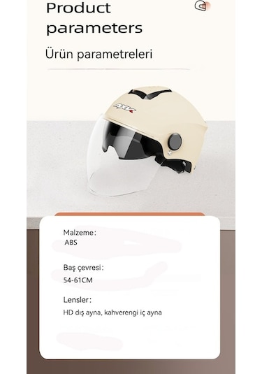 Eternal Luck Bk-309 Elektrikli Bisiklet Kaskı Dört Mevsim Açık Yarım Kask Siyah Beyaz