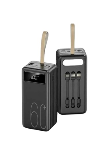 Hızlı Şarj 4 Çıkışlı Powerbank 60.000 Mah Taşınabilir Dijital Göstergeli Çok Renkli