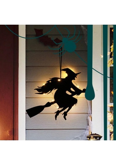 Pazly Suntek Stil-e Pencere Işıklı Ev Dekorasyonu Cadılar Bayramı Hy