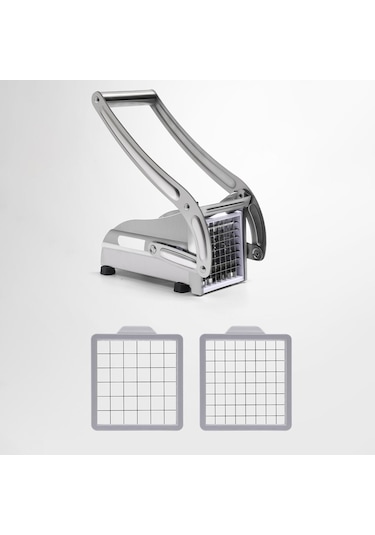 Suntek Fransız Kızartma Kesici Patates 2 Bıçaklı Manuel Gümüş Diğer