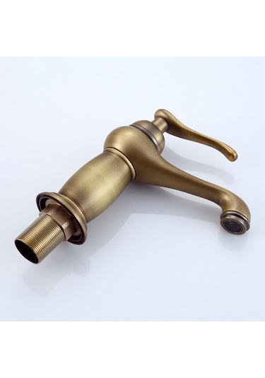 Lebıhmurah Bf23 Eıtgzwas Banyo Havzası Musluk Antik Pirinç Mikser Katı Bakır Lüks Avrupa Tarzı Musluk Muslukları Kahverengi