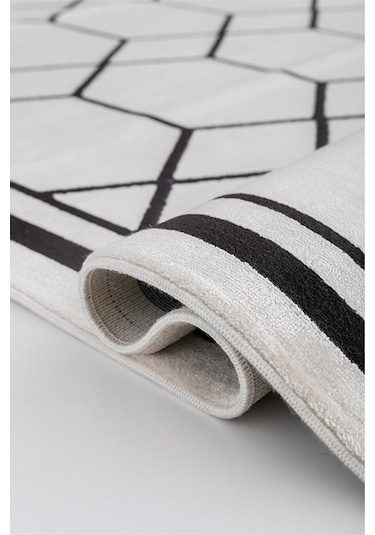 Bahariye Halı Deep 95x200 6084 Bej Siyah