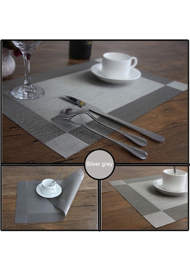 Şampanya Termal 4 Adet/takım Kaymaz Servis Altlığı Yalıtım Ev Ürün Pedi Yemek Masası Mat Şampanya