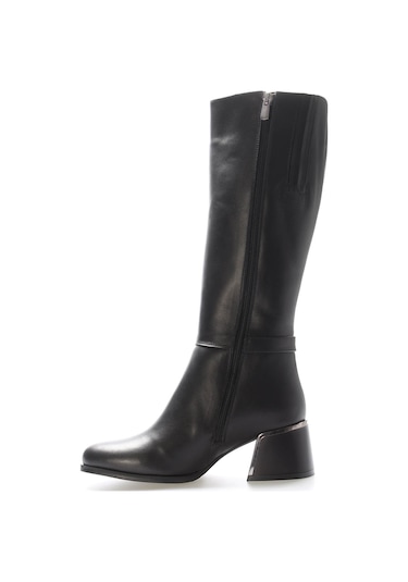 Hakiki Deri Kürklü Kadın Dolgu Topuk Çizme 064kza267 Siyah