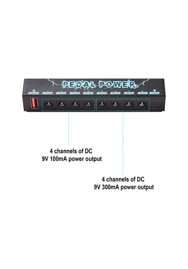 Suofeng Metal Gövde, 8 Kanallı Usb Çıkışlı Taşınabilir Gitar Efekt Pedalı Güç Kaynağı