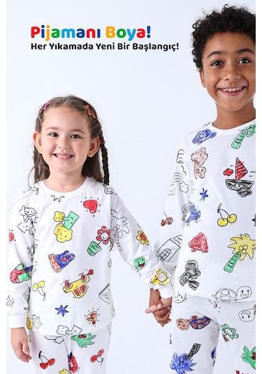 Zuzunga En Sevimli Figürleri Özel Kalemi İle Boyanabilir Çocuk Pijama Takımı - Yıkama Sonrası Leke Bırakmaz - Beyaz Zuzunga En Sevimli Figürleri Özel Kalemi İle Boyanabilir Çocuk Pijama Takımı - Yıkama Sonrası Leke Bırakmaz - Beyaz