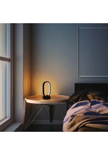 Cordial Beyaz Uc Renk Sonsuz Karartma Yatak Basi Lambasi Minimalist Oval Oturma Odasi Ofis Yurt Masa Lambasi Hediye 16renk Şarj Edilebilir