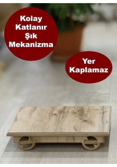 Yunusoğlu Home Çok Amaçlı Katlanabilir Ahşap Mini Kamp Masası
