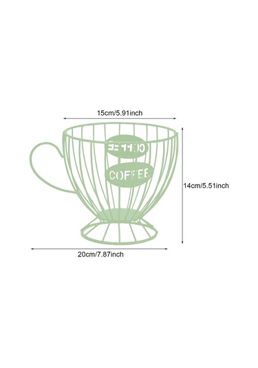 Suntek Kahve Kapsül Düzenleyici Depolama Sepeti Ekran Ev Dekoru Yeşil