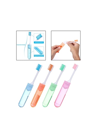 Suntek 4 Adet Taşınabilir Seyahat Katlanır Diş Fırçası