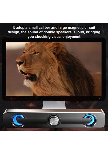 Besthome1 Sada V-111 Usb Masaüstü Hoparlör - Metal Ses Kontrolü, Beyaz, Led Işık