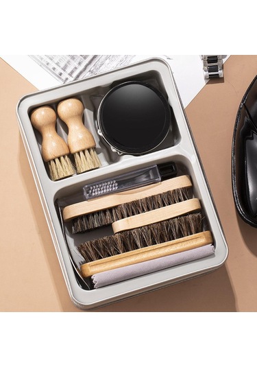 Homyl Dericilik Için Ayakkabı Bakımı Ve Lehçe Kiti Metal Siyah