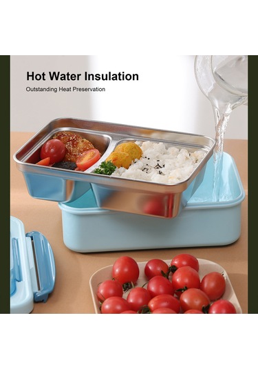 Hangfox 304 Çelik İki Bölmeli Isıtıcı Uyumlu Bento Kutusu - Öğrenci Ve Çalışanlar İçin Sağlıklı Öğle Yemeği, Sakura Pembe Pembe