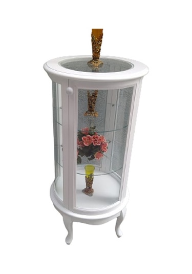 Bengimobilya Gümüşlük Yuvarlak Model 120 Cm Parlak Beyaz Kayın Lükens Aslan Ay (482395482)