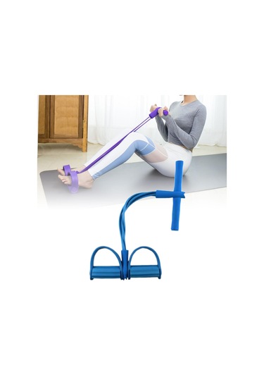Dolıty Elastik Pedal Direnç Bandı Sit Up Karın Bacak Bel Mavi Mavi
