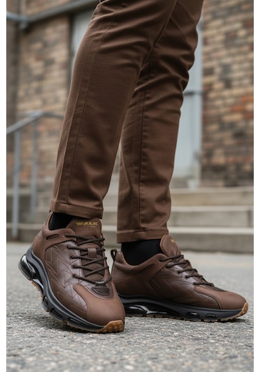 Kahve Bağcıklı Hakiki Deri Erkek Casual Ayakkabı 2623 M Kahverengi