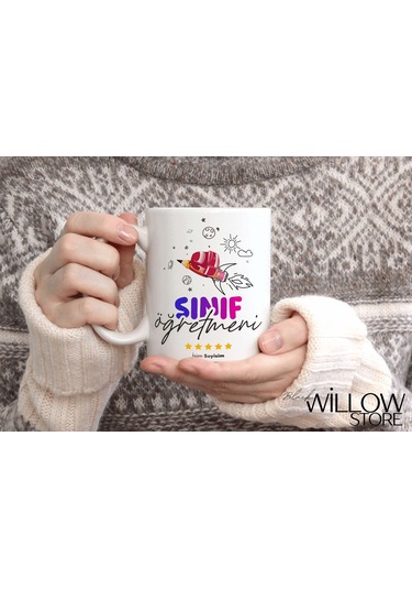 Sınıf Öğretmeni Temalı Kişiye Özel Seramik Kupa Bardak Beyaz