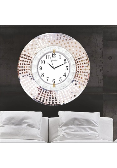 Dekor Parça Aynalı Duvar Saati Aynalı