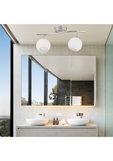 Riley 2Li Krom Spot Yuvarlak Camlı Mutfak- Banyo Avize