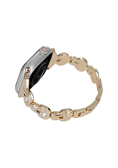 Sones iOS Uyumlu Watch Series 3 42mm Sukabağı Pırlanta Metal Saat Kordonu