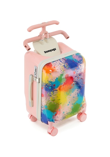 Free Like The Wind Binilebilir Çocuk Valizi Kabin Boy, Düşme Engelleyici Pembe