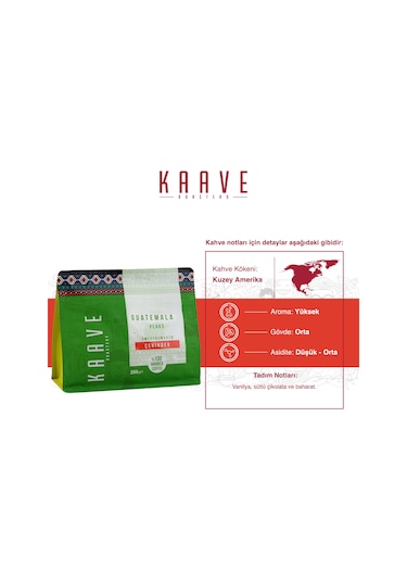 Kaave Roastery Guatemala Peaks Çekirdek Kahve 250 G