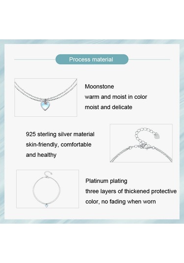Sones Sterling Gümüş Kalp Çift Katmanlı Bileklik Çok Renkli